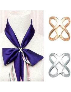 Clip de Anillo para Bufanda Minimalista Dorado y Plateado 2