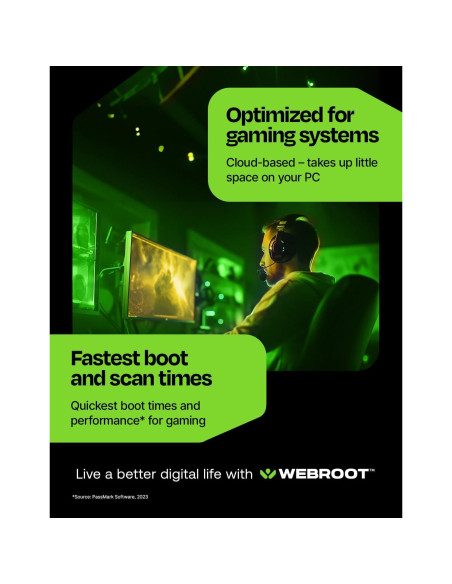 Antivirus Webroot para PC Gamers 2025 | 1 Dispositivo | 1 Año Antivirus Webroot para PC Gamers 2025 | 1 Dispositivo | 1 Año