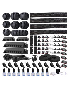 Kit Organizador de Cables 311 Piezas DRIVUU - Negro y Transparente