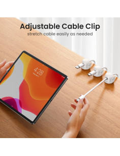 Clip de Cable LOTUNY Paquete de 8 Soporte Adhesivo Blanco 2