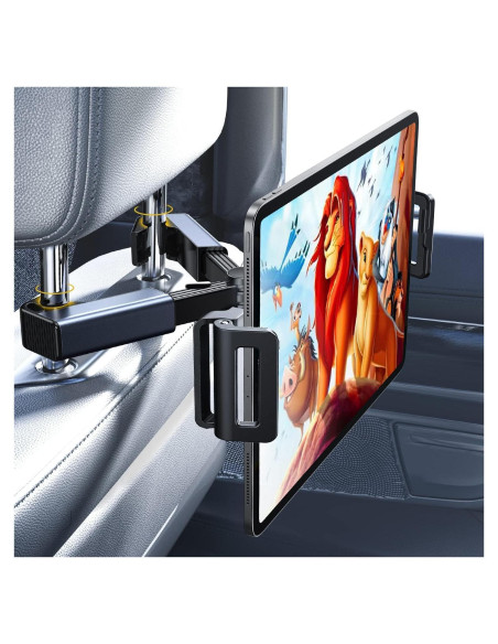 Soporte para Tablet LISEN Negro para Auto - Ajustable, 4.7-12.9"