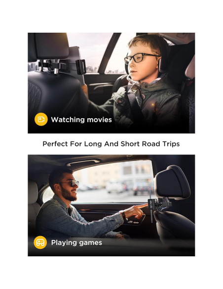 Soporte para Tablet LISEN Negro para Auto - Ajustable, 4.7-12.9"