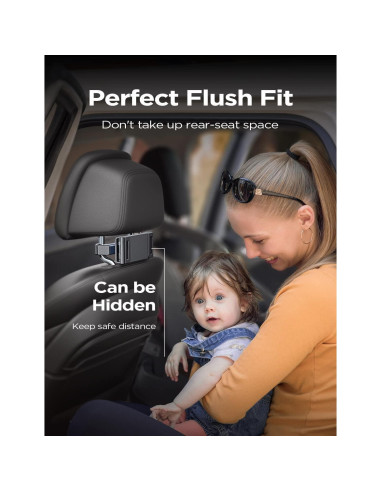 Soporte para Tablet LISEN Negro para Auto - Ajustable, 4.7-12.9"