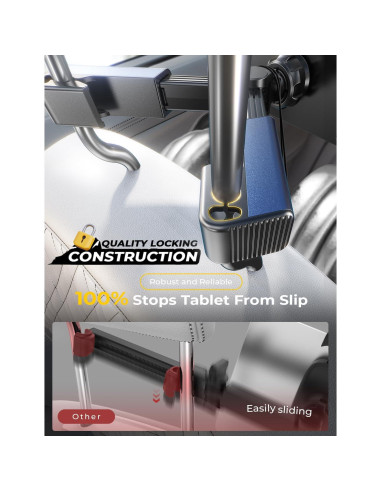 Soporte para Tablet LISEN Negro para Auto - Ajustable, 4.7-12.9"