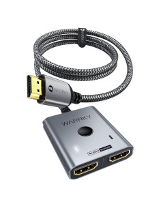 Interruptor HDMI 2 en 1 WARRKY 4K 60Hz con Cable 1m