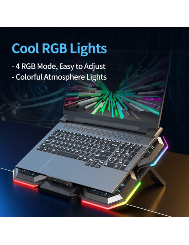 LIANGSTAR Base Enfriamiento Laptop 15.6-17.3" 6 Ventiladores RGB