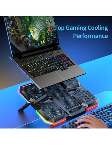 LIANGSTAR Base Enfriamiento Laptop 15.6-17.3" 6 Ventiladores RGB