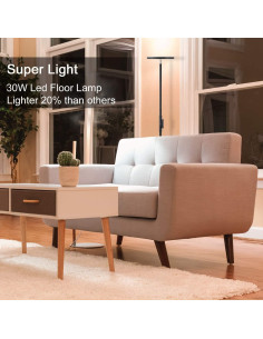 Lámpara de Pie JOOFO 30W LED Control Remoto 2400LM Negra 2