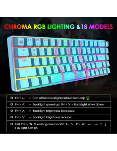 Teclado Mecánico Mini RGB 60% MAGIC-REFINER Azul 2