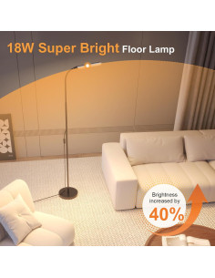 Lámpara de Pie Xinp 18W LED Ajustable 1300 Lúmenes Negra 2