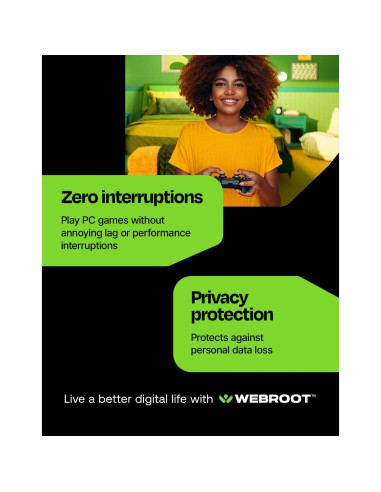 Antivirus Webroot para PC Gamers 2025 | 1 Dispositivo | 1 Año