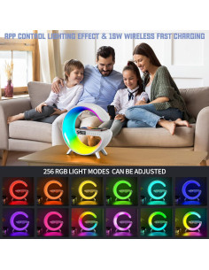 Lámpara Bluetooth ZORAST con Cargador Inalámbrico 15W - Blanco 2