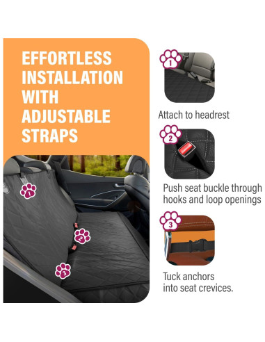 Funda de Asiento para Perros Active Pets Estándar 134.62x142.24cm Negra