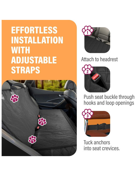 Funda de Asiento para Perros Active Pets Estándar 134.62x142.24cm Negra