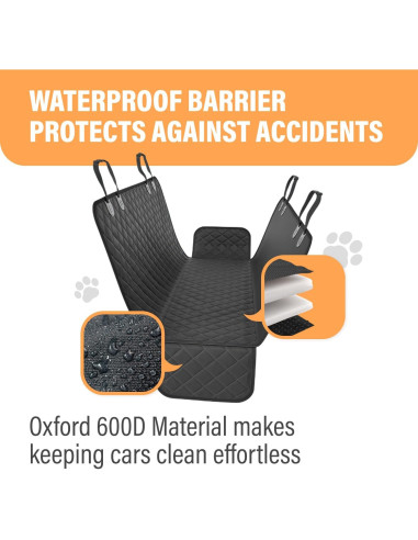 Funda de Asiento para Perros Active Pets Estándar 134.62x142.24cm Negra