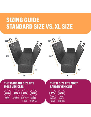 Funda de Asiento para Perros Active Pets Estándar 134.62x142.24cm Negra