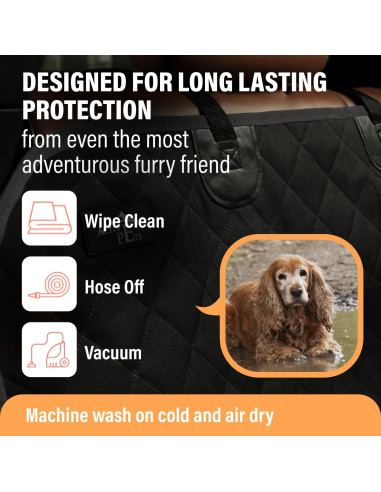 Funda de Asiento para Perros Active Pets Estándar 134.62x142.24cm Negra