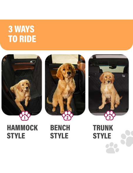 Funda de Asiento para Perros Active Pets Estándar 134.62x142.24cm Negra