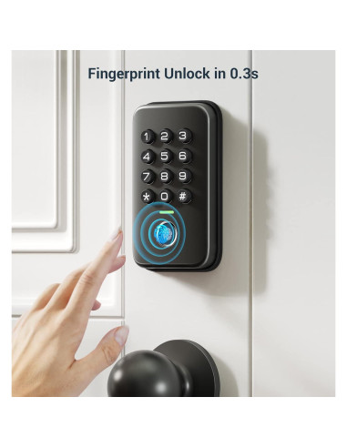 Cerradura Biométrica Veise VS02 con Huella Dactilar, Negro