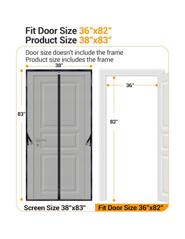 Puerta de Pantalla Magnética SOLODOTO 36x82 cm A Prueba de Insectos