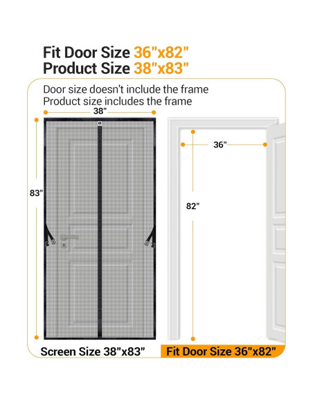Puerta de Pantalla Magnética SOLODOTO 36x82 cm A Prueba de Insectos