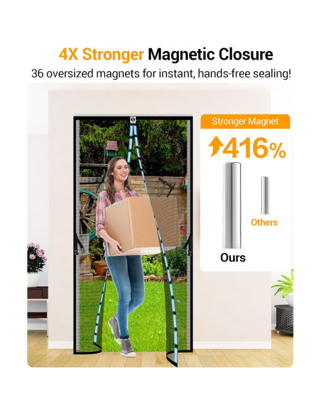 Puerta de Pantalla Magnética SOLODOTO 36x82 cm A Prueba de Insectos