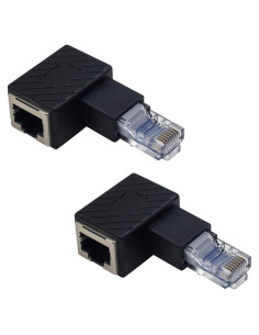 Adaptador Ethernet Duttek 90 Grados RJ45 Macho a Hembra