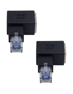 Adaptador Ethernet Duttek 90 Grados RJ45 Macho a Hembra 2