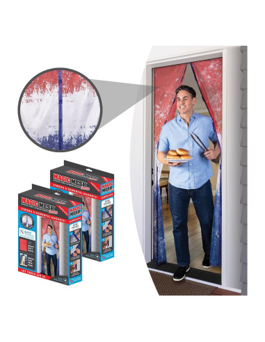 Puerta de Pantalla Magnética Magic Mesh Americana 2 Pack