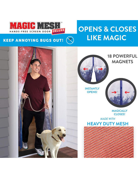 Puerta de Pantalla Magnética Magic Mesh Americana 2 Pack