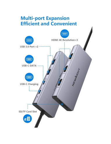Estación de Acoplamiento USB C 9 en 1 Newmight 4K HDMI