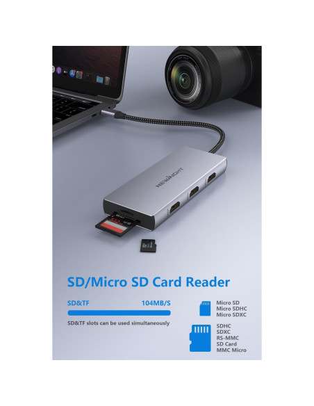 Estación de Acoplamiento USB C 9 en 1 Newmight 4K HDMI
