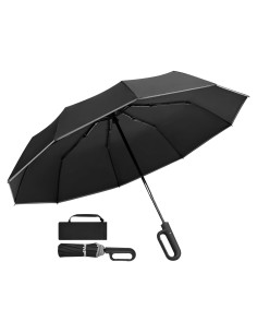 Paraguas de Viaje TradMall 280T Automático Compacto Negro