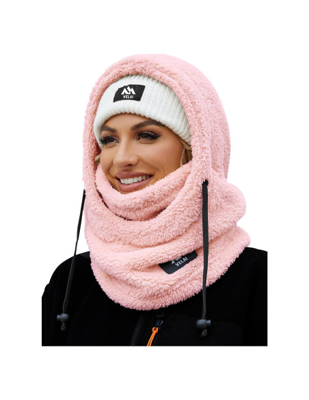 Balaclava de Forro Polar Rosa Unisex a Prueba de Viento