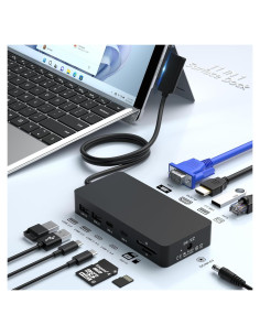 Dock Microsoft Surface Pro 11 en 1 Triple Pantalla 4K