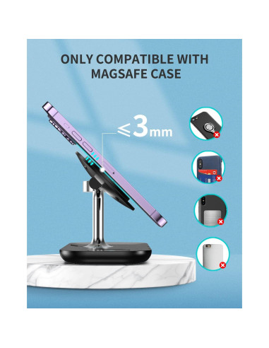 Cargador Inalámbrico 3 en 1 MAKAQI para iPhone y Apple Watch