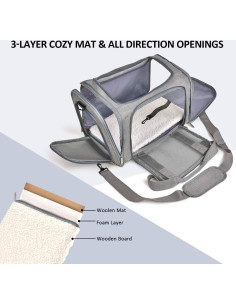 Transportadora de Mascotas Henkelion Gris 43.2x27.9x27.9cm 2