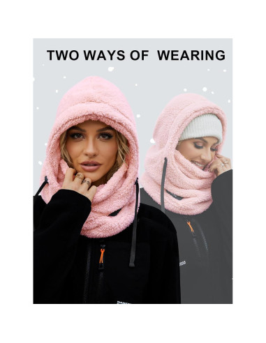 Balaclava de Forro Polar Rosa Unisex a Prueba de Viento