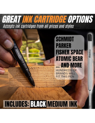 Bolígrafo Táctico Atomic Bear Defensor con Stylus y Rompedor