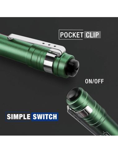 Linterna de Pluma WORKPRO LED Verde, Aluminio, 4 Piezas