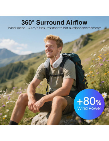 Ventilador de Cuello Hotsales Recargable 6000 mAh 3 Velocidades