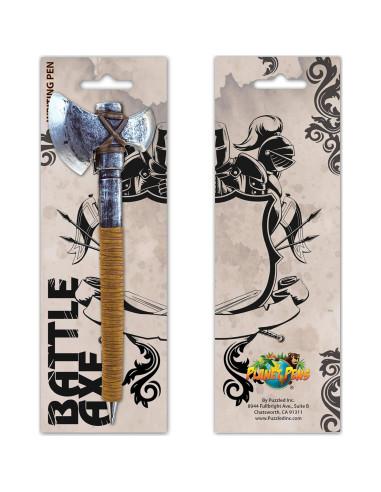 Bolígrafo Hacha de Batalla Antigua Puzzled 15.24 cm Tinta Negra