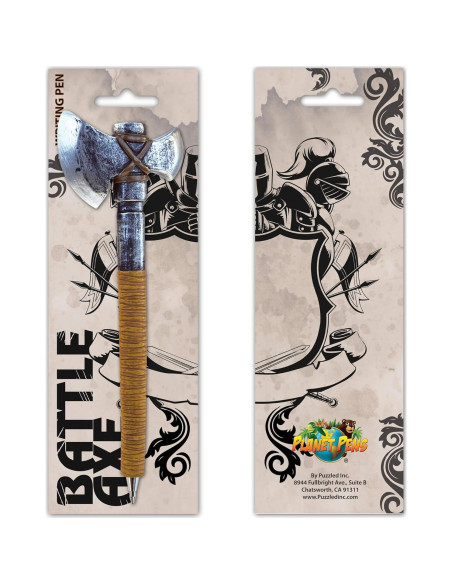 Bolígrafo Hacha de Batalla Antigua Puzzled 15.24 cm Tinta Negra