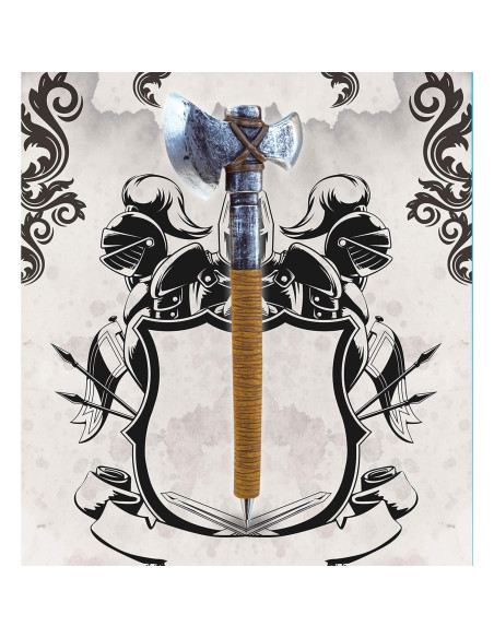 Bolígrafo Hacha de Batalla Antigua Puzzled 15.24 cm Tinta Negra