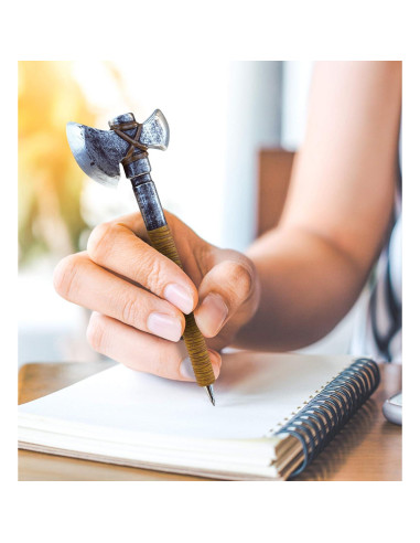 Bolígrafo Hacha de Batalla Antigua Puzzled 15.24 cm Tinta Negra