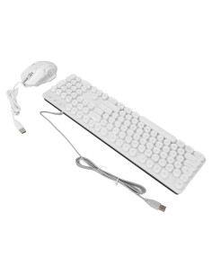 Combo Teclado Mecánico y Ratón RGB Zunate 104 Teclas Blanco