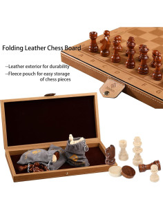 Juego de Ajedrez Magnético Rinten 12" Plegable 2 en 1 2