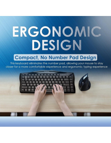 Teclado Compacto Evoluent EKB Con Cable Ergonómico 0.5kg