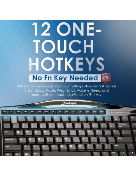Teclado Compacto Evoluent EKB Con Cable Ergonómico 0.5kg