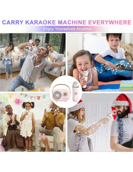 Mini Máquina de Karaoke Aresrora C20 Plus Rosa Bluetooth